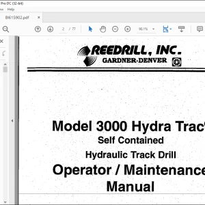 CAT BUCYRUS 3000  HydraTrac® Self Contained Hydraulic Track Drill Operator Maintenance Manual - PDF DOWNLOAD