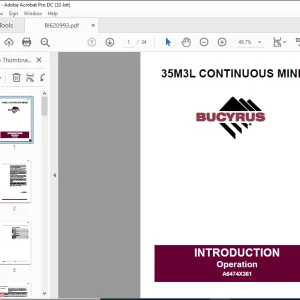 CAT BUCYRUS 35M3L CONTINUOUS MINER Operation Manual  - PDF DOWNLOAD