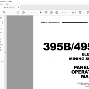 CAT BUCYRUS 395B 495B Electrical Mining Shovel Panelview Operator's Manual - PDF DOWNLOAD