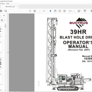 CAT BUCYRUS 39HR Blast Hole Drill Operator’s Manual BI616951 - PDF DOWNLOAD