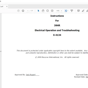 CAT BUCYRUS 39HR Electrical Operation and Troubleshooting Instructions Manual X-4134 - PDF DOWNLOAD