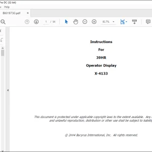 CAT BUCYRUS 39HR Operator Display Instructions Manual BI619730 - PDF DOWNLOAD