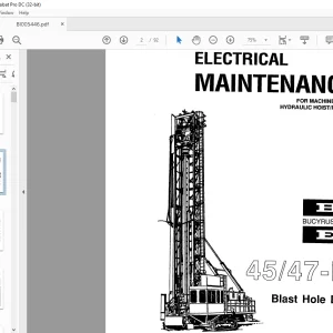 CAT BUCYRUS 45 47-R Blast Hole Drill ELECTRICAL Maintenance Manual BI005446 - PDF DOWNLOAD