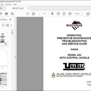 CAT BUCYRUS 488 WITH CONTROL HANDLE OPERATION,MAINTENANCE,TROUBLESHOOTING AND SERVICE GUIDE MANUAL - PDF DOWNLOAD