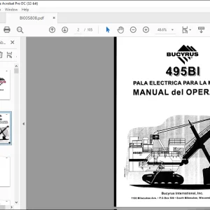 CAT BUCYRUS  495 BI PALA ELECTRICA PARA LA MINERIA MANUAL DEL OPERADOR - PDF DOWNLOAD (Spanish)