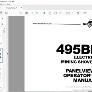 CAT BUCYRUS 495B1 ELECTRIC MINING SHOVEL PANELVIEW OPERATOR'S MANUAL  - PDF DOWNLOAD