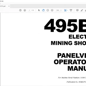 CAT BUCYRUS 495BI ELECTRIC MINING SHOVEL PANELVIEW OPERATOR'S MANUAL  -PDF DOWNLOAD