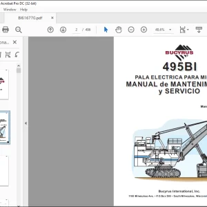 CAT BUCYRUS 495BI PALLA ELECTRICA PARA MINERIA MANUAL de MANTENIMIENTO y SERVICIO 10536 -  PDF DOWNLOAD (Spanish)