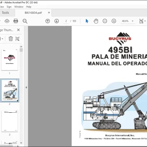 CAT BUCYRUS 495BI Pala Eléctrica para Minería Manual de los Operadores - PDF DOWNLOAD (Spanish)