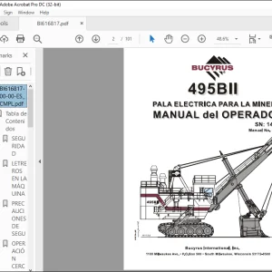 CAT BUCYRUS 495BII PALA ELECTRICA PARA LA MINERIA MANUAL DEL OPERDOR SN 141112 - PDF DOWNLOAD (Spanish)