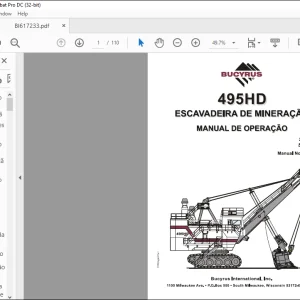 CAT BUCYRUS 495HD ESCAVADEIRA DE MINERACAO MANUAL DE OPERACAO  -  PDF DOWNLOAD (Portuguese)