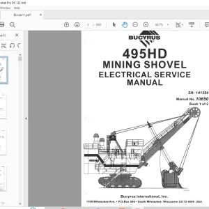 CAT BUCYRUS 495HD MINING SHOVEL ELECTRICAL SERVICE MANUAL SN 141254 -  PDF DOWNLOAD