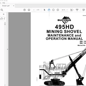CAT BUCYRUS 495HD MINING SHOVEL MAINTENANCE and OPERATION MANUAL BI005584 - PDF DOWNLOAD