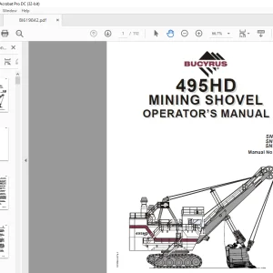 CAT BUCYRUS 495HD MINING SHOVEL OPERATOR’S MANUAL 10841 - PDF DOWNLOAD