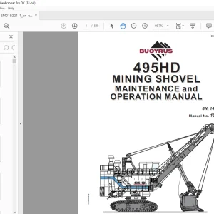 CAT BUCYRUS 495HD Mining Shovel Maintenance and Operation Manual  - PDF DOWNLOAD