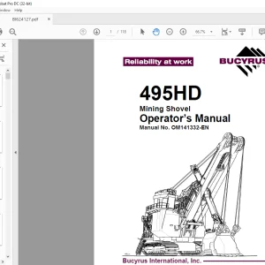 CAT BUCYRUS 495HD Mining Shovel Operator’s Manual OM141332 -  PDF DOWNLOAD