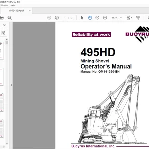 CAT BUCYRUS 495HD Mining Shovel Operator’s Manual OM141360 - PDF DOWNLOAD