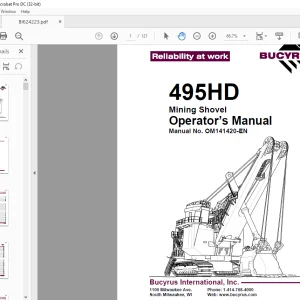 CAT BUCYRUS 495HD Mining Shovel Operator’s Manual OM141420 - PDF DOWNLOAD