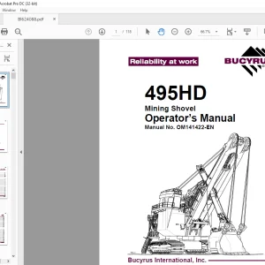 CAT BUCYRUS 495HD Mining Shovel Operator’s Manual OM141422  - PDF DOWNLOAD