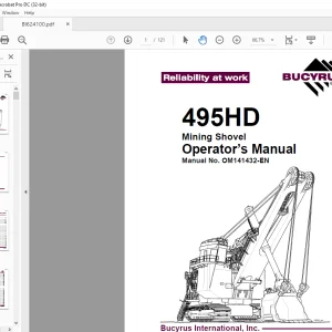 CAT BUCYRUS 495HD Mining Shovel Operator’s Manual OM141432 - PDF DOWNLOAD