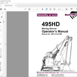 CAT BUCYRUS 495HD Mining Shovel Operator’s Manual OM141443 - PDF DOWNLOAD