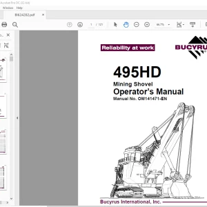 CAT BUCYRUS 495HD Mining Shovel Operator’s Manual OM141471  - PDF DOWNLOAD