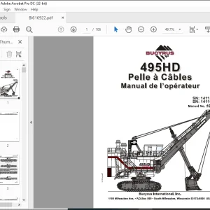 CAT BUCYRUS 495HD Pelle a Cables Manual de I'Operateur 10288 - PDF DOWNLOAD (French)