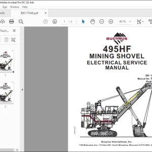 CAT BUCYRUS 495HF MIINING SHOVEL ELECTRICAL SERVICE MANUAL SN 141209  - PDF DOWNLOAD