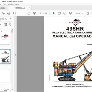 CAT BUCYRUS 495HR Pala para Minería Manual de los Operadores 10232  - PDF DOWNLOAD (Spanish)