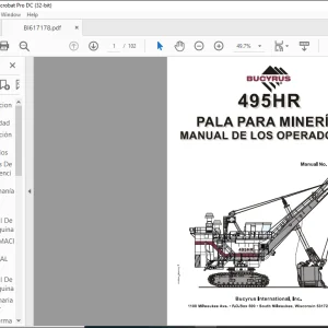 CAT BUCYRUS 495HR Palas Eléctricas para Minería Manual DE LOS OPERADORES  - PDF DOWNLOAD (Spanish)