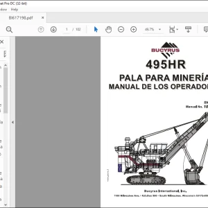 CAT BUCYRUS 495HR Palas para Minería Manual DE LOS OPERADORES SN 141262 -  PDF DOWNLOAD (Spanish)