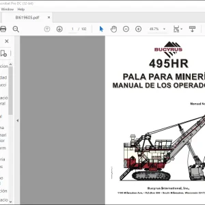 CAT BUCYRUS 495HR Palas para Minería Manual de los Operadores BI619605 - PDF DOWNLOAD (Portuguese)