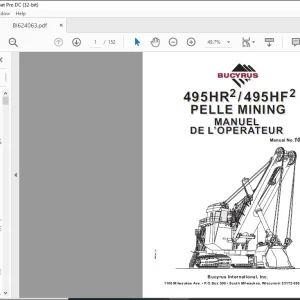 CAT BUCYRUS 495HR2 495HF2 PELLE MINING MANUEL DE L’OPERATEUR - PDF DOWNLOAD (French)