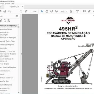 CAT BUCYRUS 495HR2 ESCAVADEIRA DE MINERACAO MANUAL DE MANUTENCAO E OPERACAO SN 141320  - PDF DOWNLOAD (Portuguese)