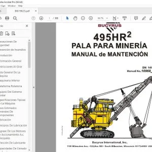 CAT BUCYRUS 495HR2 PALA PARA MINERIA MANUAL DE MANTENCION SN 141324 -  PDF DOWNLOAD (Catalan)