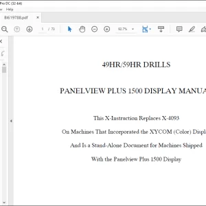 CAT BUCYRUS 49HR 59HR DRILLS PLUS 1500 DISPLAY Instruction Manual X-4093 - PDF DOWNLOAD 