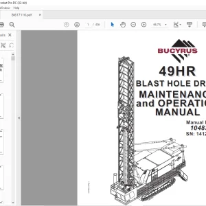 CAT BUCYRUS 49HR BLAST HOLE DRILL MAINTENANCE and OPERATION MANUAL SN 141239  - PDF DOWNLOAD