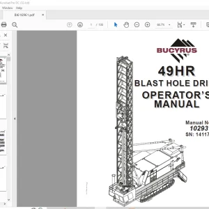 CAT BUCYRUS 49HR BLAST HOLE DRILL OPERATOR’S MANUAL 110293 - PDF DOWNLOAD