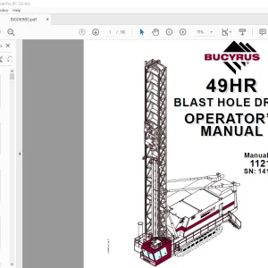 CAT BUCYRUS 49HR BLAST HOLE DRILL OPERATOR’S MANUAL BI006980 - PDF DOWNLOAD