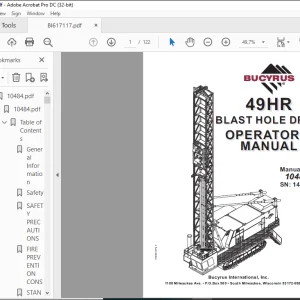 CAT BUCYRUS 49HR BLAST HOLE DRILL OPERATOR’S MANUAL SN 141239 - PDF DOWNLOAD