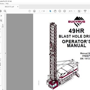 CAT BUCYRUS 49HR BLAST HOLE DRILL OPERATOR’S MANUAL SN 141376 - PDF DOWNLOAD