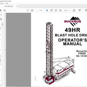 CAT BUCYRUS 49HR BLAST HOLE DRILL OPERATOR’S MANUAL SN 141458 - PDF DOWNLOAD