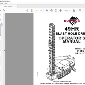 CAT BUCYRUS 49HR BLAST HOLE DRILL OPERATOR’S MANUAL SN141370 - PDF DOWNLOAD