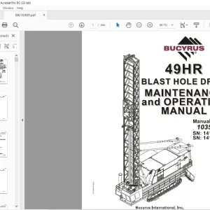 CAT BUCYRUS 49HR Blast Hole Drill Maintenance And Operation Manual 10353  - PDF DOWNLOAD