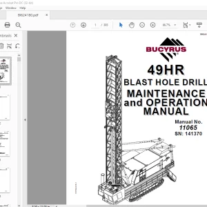 CAT BUCYRUS 49HR Blast Hole Drill Maintenance And Operation Manual SN 141370 -  PDF DOWNLOAD