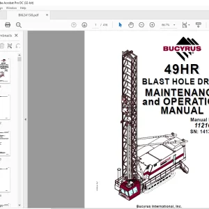 CAT BUCYRUS 49HR Blast Hole Drill Maintenance And Operation Manual SN 141385  - PDF DOWNLOAD