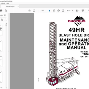 CAT BUCYRUS 49HR Blast Hole Drill Maintenance And Operation Manual SN 141458 - PDF DOWNLOAD