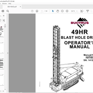 CAT BUCYRUS 49HR Blast Hole Drill Operator’s Manual SN141293 - PDF DOWNLOAD