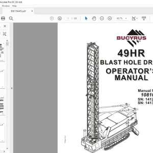 CAT BUCYRUS 49HR Blast Hole Drill System Operation Manual 10810 -  PDF DOWNLOAD