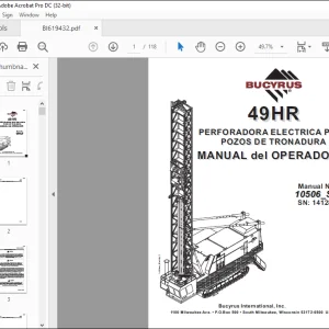 CAT BUCYRUS 49HR Manual de los Operadores 10506 - PDF DOWNLOAD (Spanish)